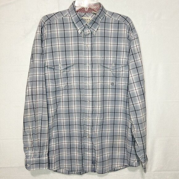 Roper Wear the West Western Button Down Shirt Blue Plaid Cotton Sz L - Picture 1 of 8
